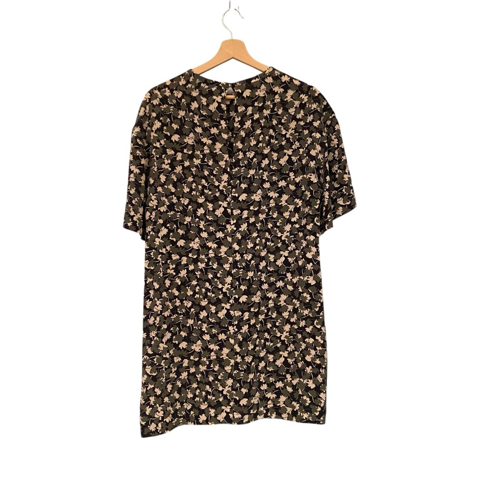 Equipment Black and Cream Floral Top
